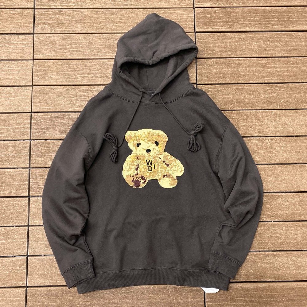We11 Done Embroidered Teddy Bear Long Sleeve Hoodie